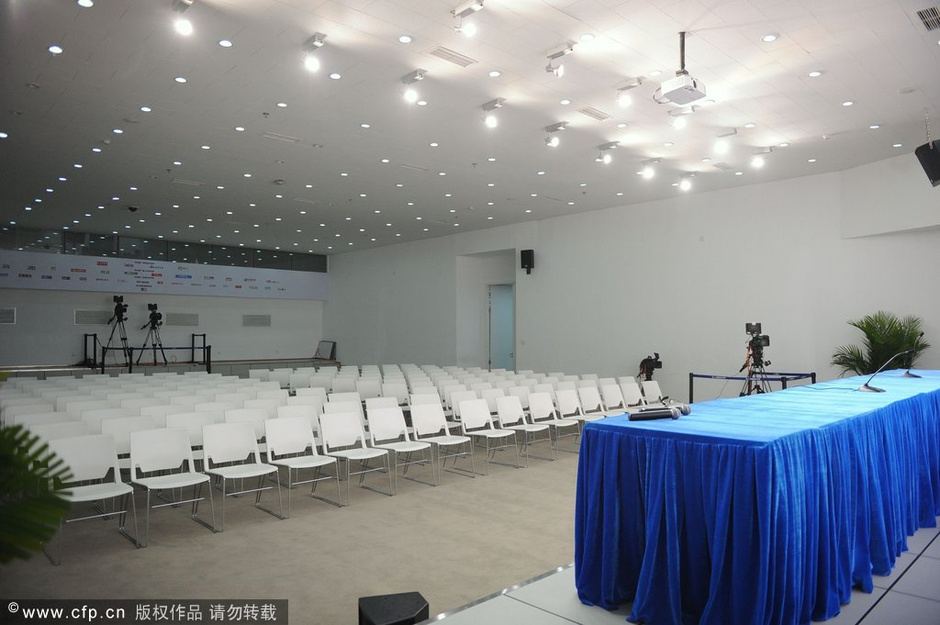 高清:李娜退役发布会将举行 中网会场准备就绪