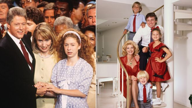 来看看大选的两位主角 希拉里川普"那些年"的照片