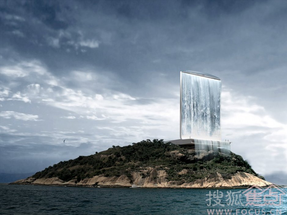 【转载】 惊人建筑!巴西海上建造105米悬空瀑布
