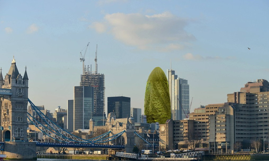 英国伦敦金融城有栋造型奇特的建筑,被当地人称为"小黄瓜"(the