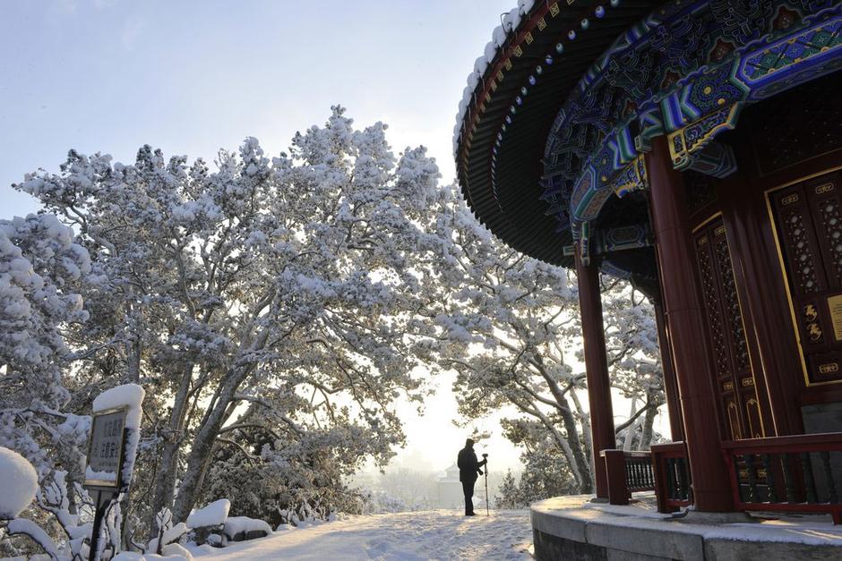 3月20日,雪中的景山乖鞍.