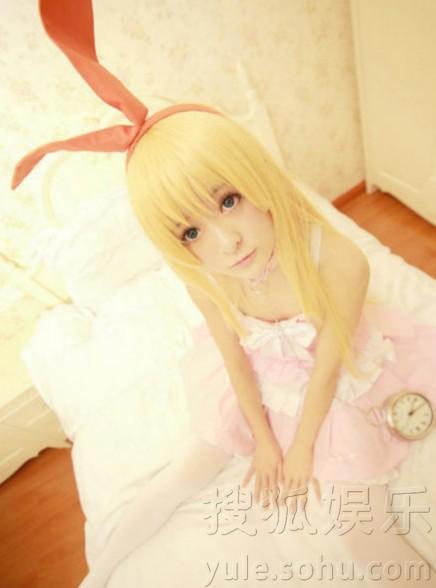 16岁徐娇cosplay动漫美少女金发碧眼可爱十足5001889
