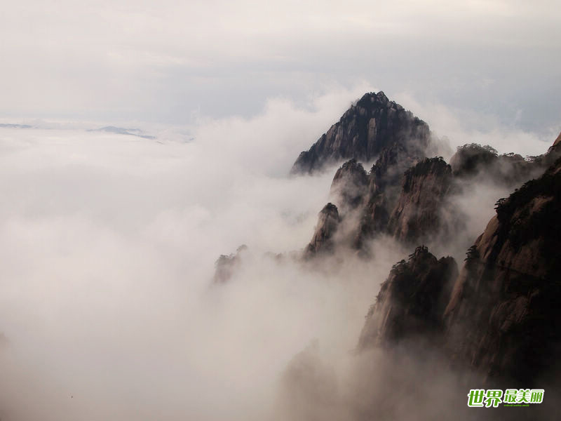 【转载】 雨后黄山云雾缭绕宛若仙境