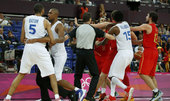 北京时间8月9日，伦敦奥运会男篮1/4决赛进行了第二场的较量，法国男篮遭遇西班牙队，最终法国59-6...