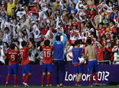 北京时间7月30日，2012伦敦奥运会男足小组赛B组，韩国VS瑞士。最终韩国队2-1战胜瑞士。更多奥...