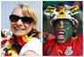 高清图：德国加纳球迷对决 表情帝碰撞清新美女