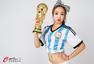 高清图：足球宝贝自称梅西球迷 力挺阿根廷夺冠