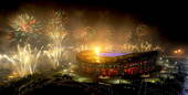 9月6日，北京2008年残奥会开幕式在国家体育场隆重举行。这是开幕式上的焰火表演。新华社/图